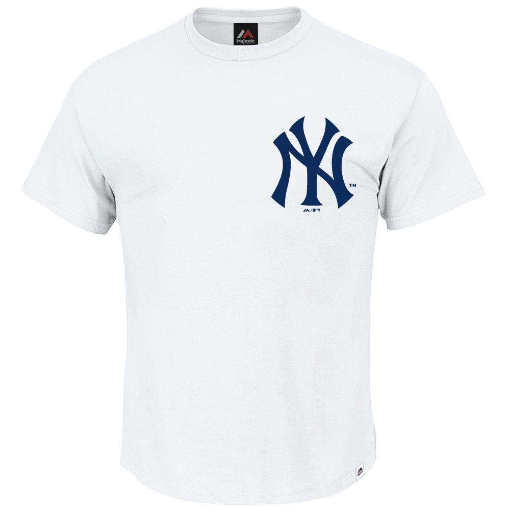 Majestic Athletic T-Shirts New York Yankees Majestic MLB Macy Logo T-Shirt - White