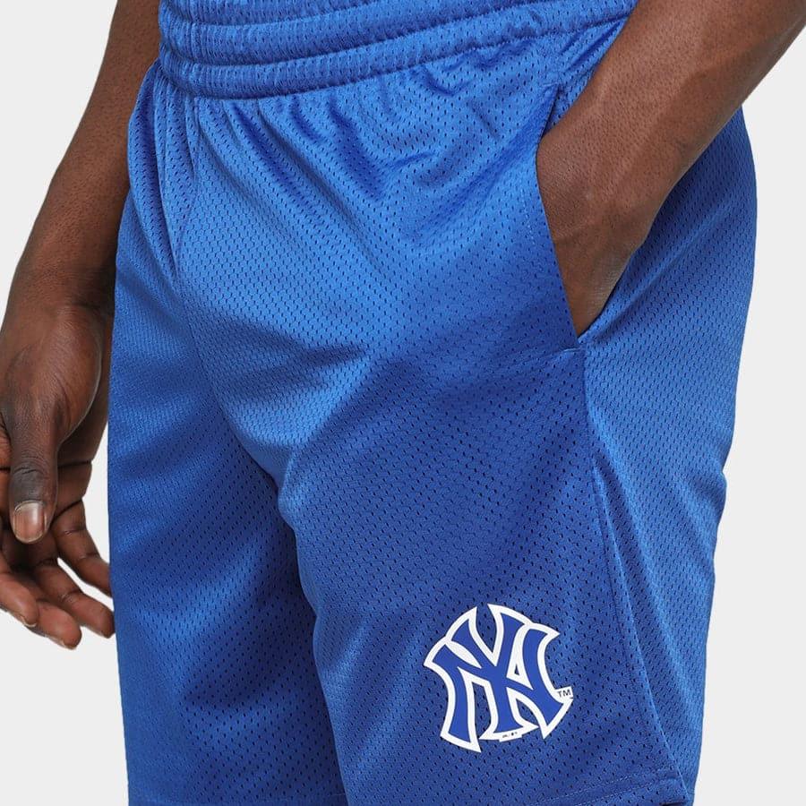 Majestic Athletic Shorts New York Yankees Majestic MLB Mesh Basic Shorts - Blue