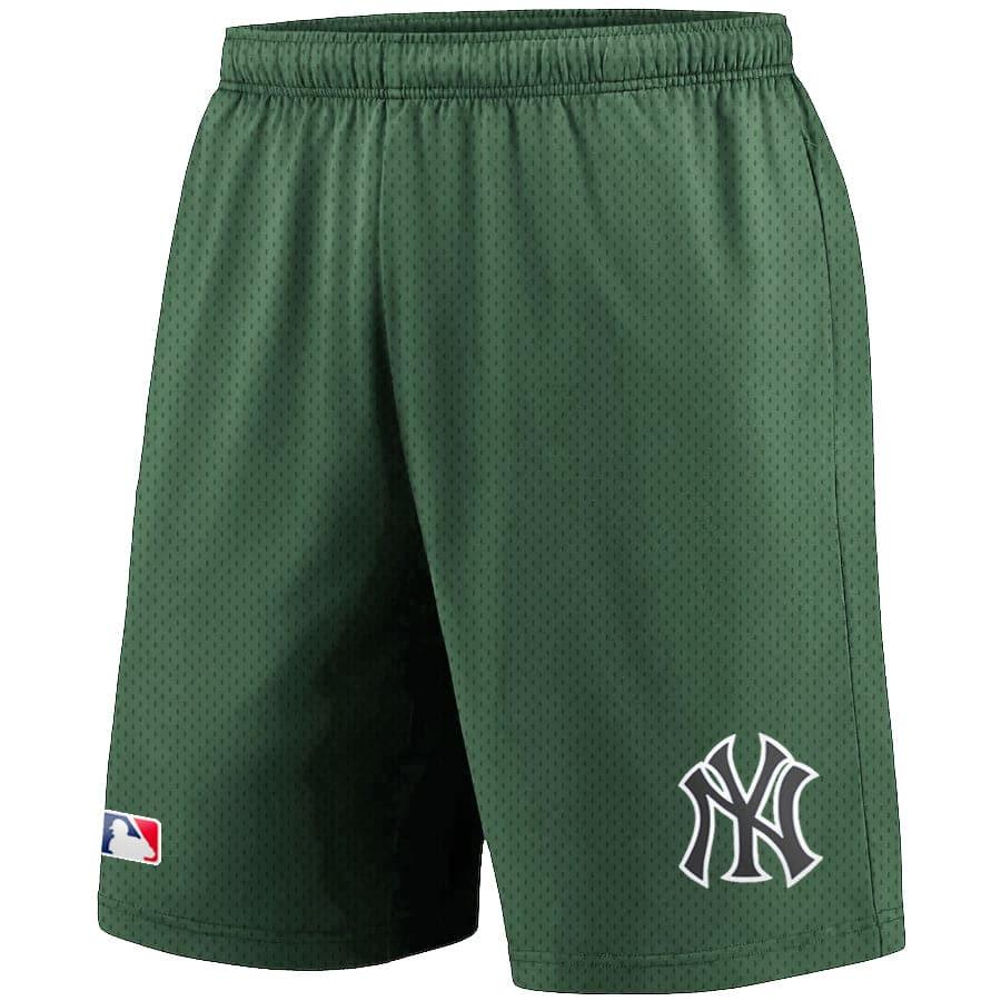 Majestic Athletic Shorts New York Yankees Majestic MLB Mesh Basic Shorts - Elm Green