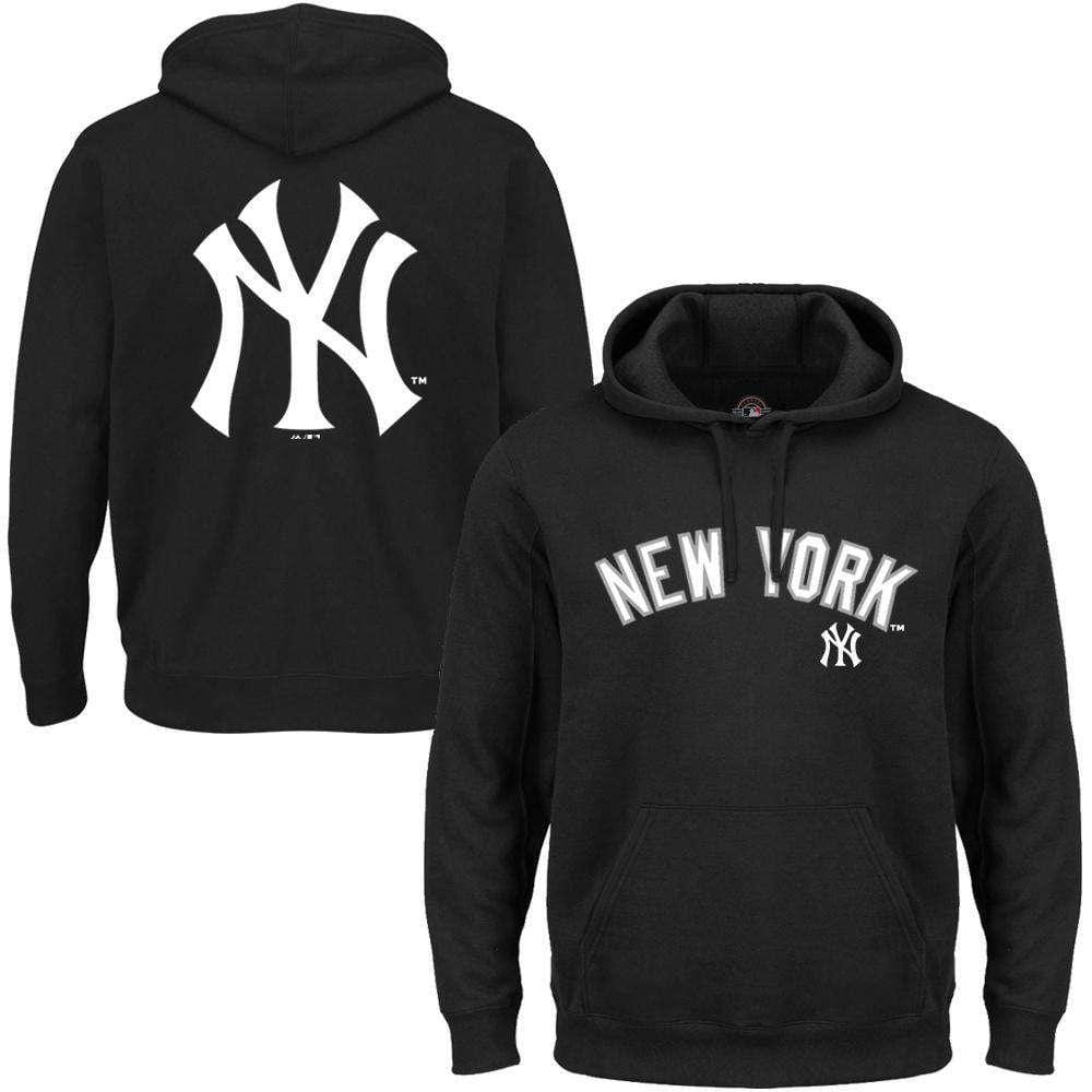 Majestic Athletic Jumpers New York Yankees Majestic MLB Rolsher Hoodie Jumper - Black
