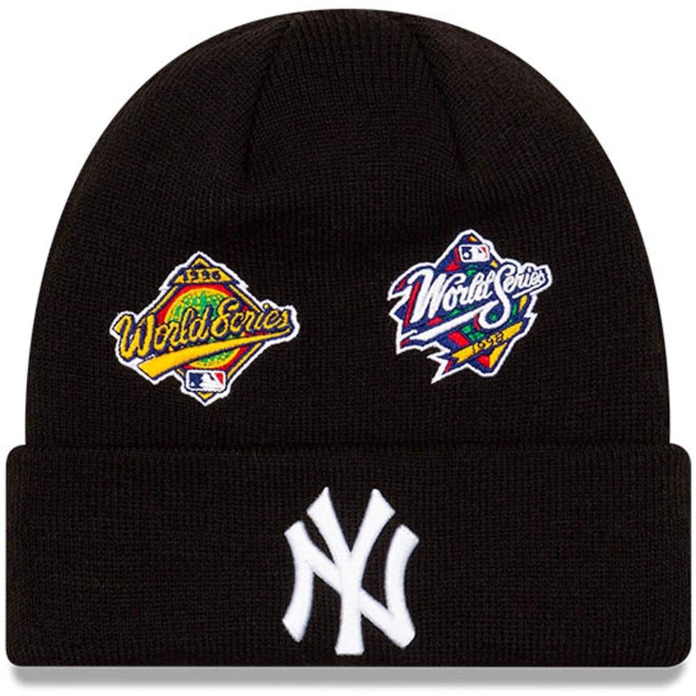 New Era Beanies New York Yankees New Era MLB All Over Champions Cuffed Knit Beanie - Black