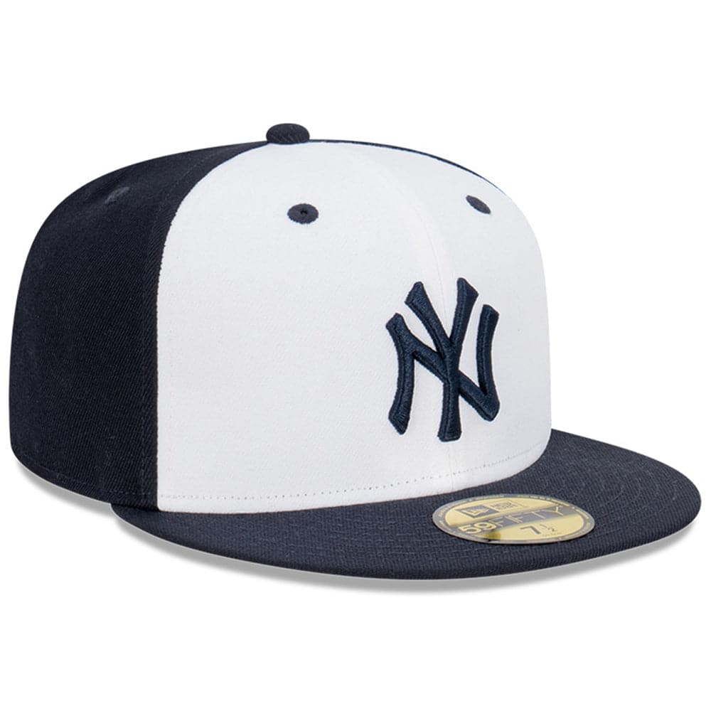 New Era Caps New York Yankees New Era MLB Blockout 59FIFTY Fitted Hat - White
