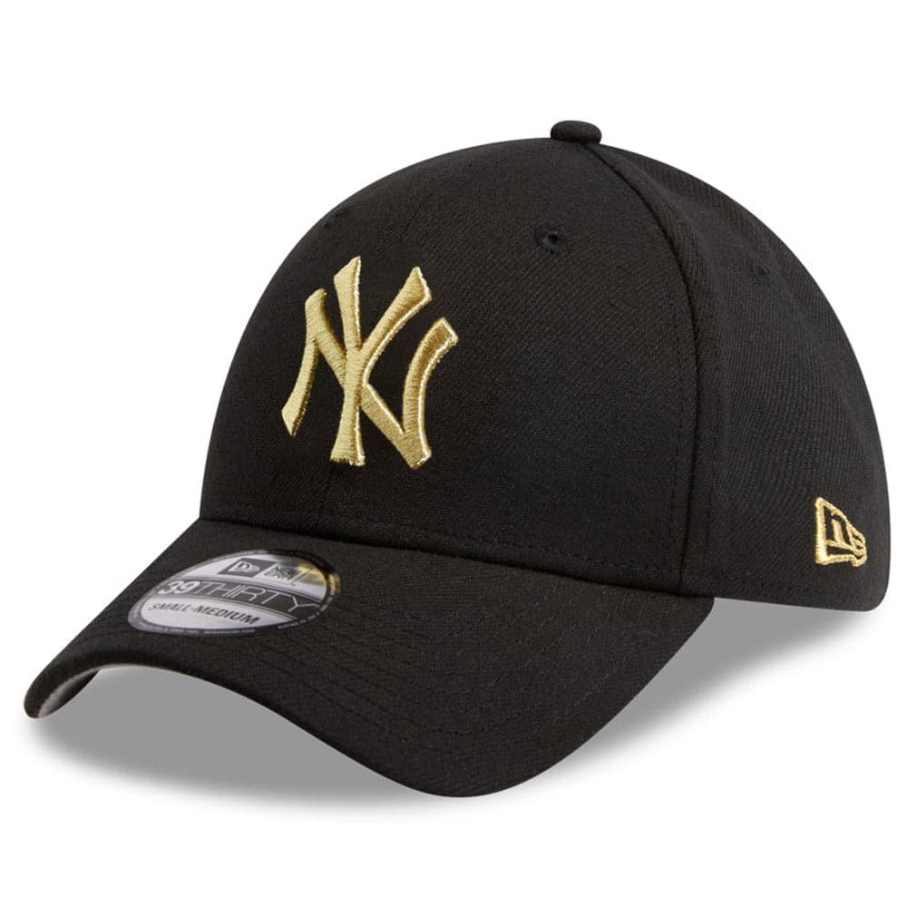 New Era Caps New York Yankees New Era MLB Gold Special 39THIRTY Curve Hat - Black