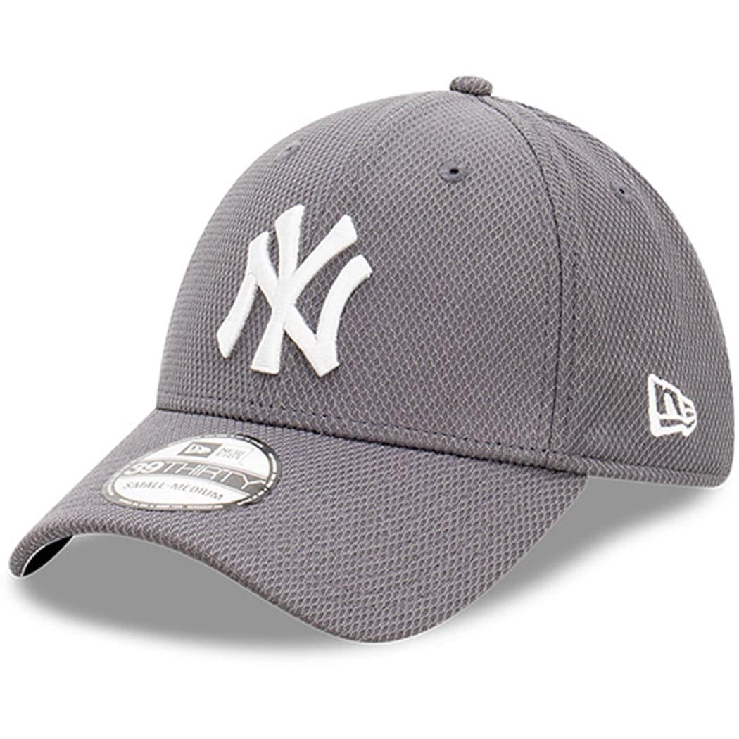New Era Caps New York Yankees New Era MLB Graphite Diamond Era 39THIRTY Stretch Fit Hat - Grey
