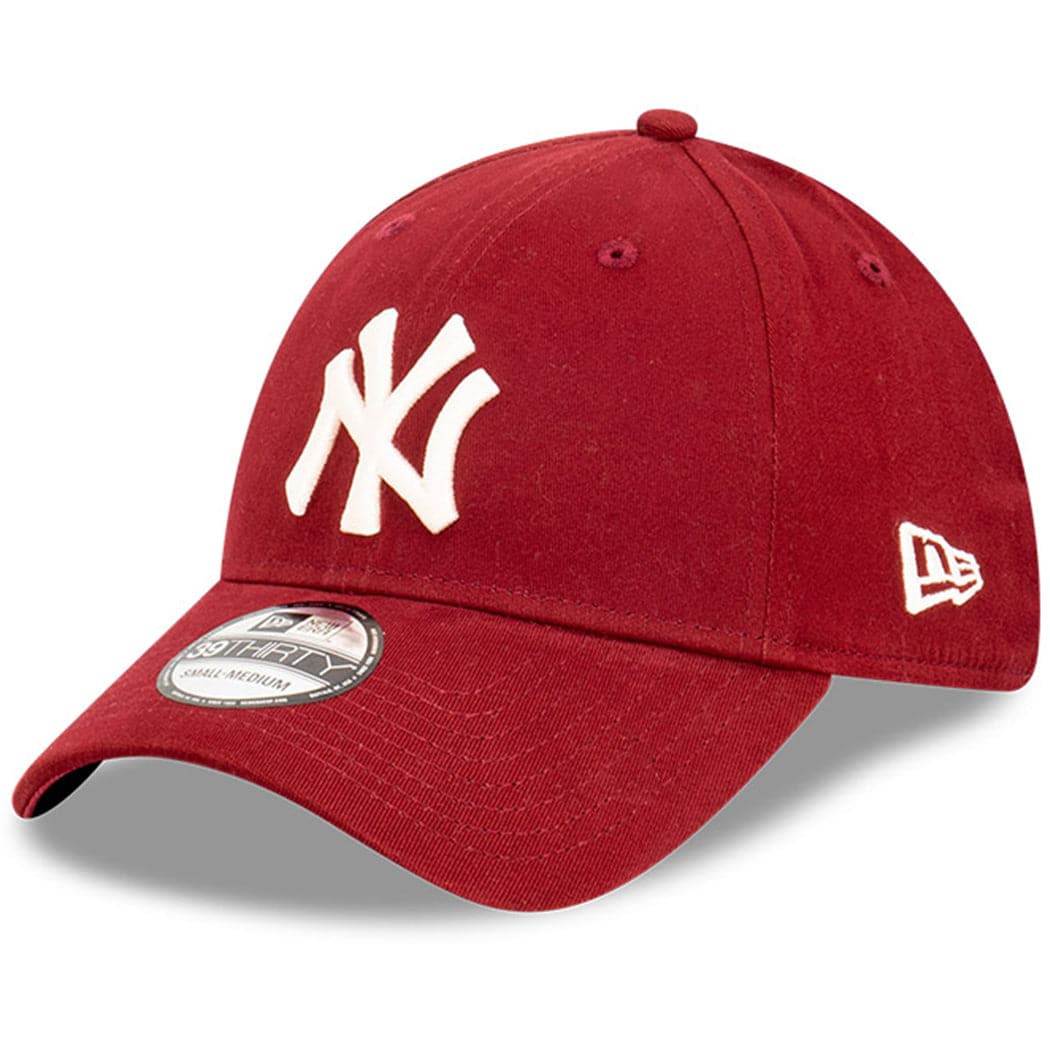 New Era Caps New York Yankees New Era MLB Ivory Logo 39THIRTY Stretch Fit Curve Hat - Cardinal