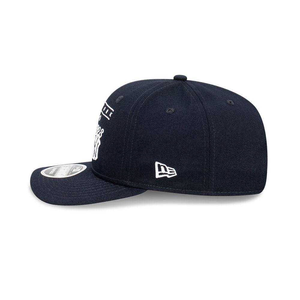 New Era Caps M/L New York Yankees New Era MLB Line Script Pre-Curved 9FIFTY OF Snapback Hat - Navy