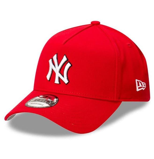 New Era Caps New York Yankees New Era MLB Monochrome 9FORTY A-Frame Curve Snapback Hat - Red