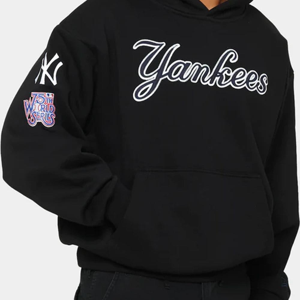 New Era Jumpers New York Yankees New Era MLB Oversized Lockstitch Script Hoodie - Black