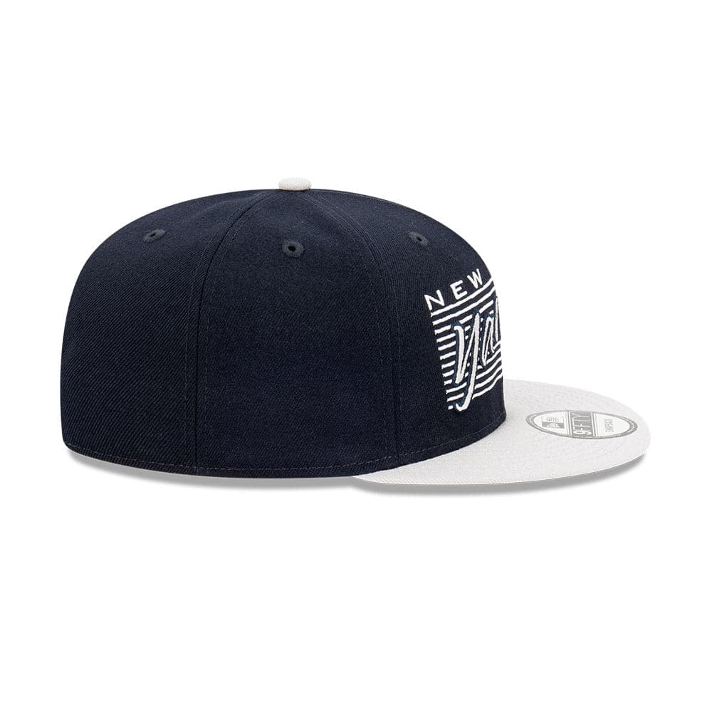 New Era Caps New York Yankees New Era MLB Script Block 9FIFTY Snapback Hat - Navy