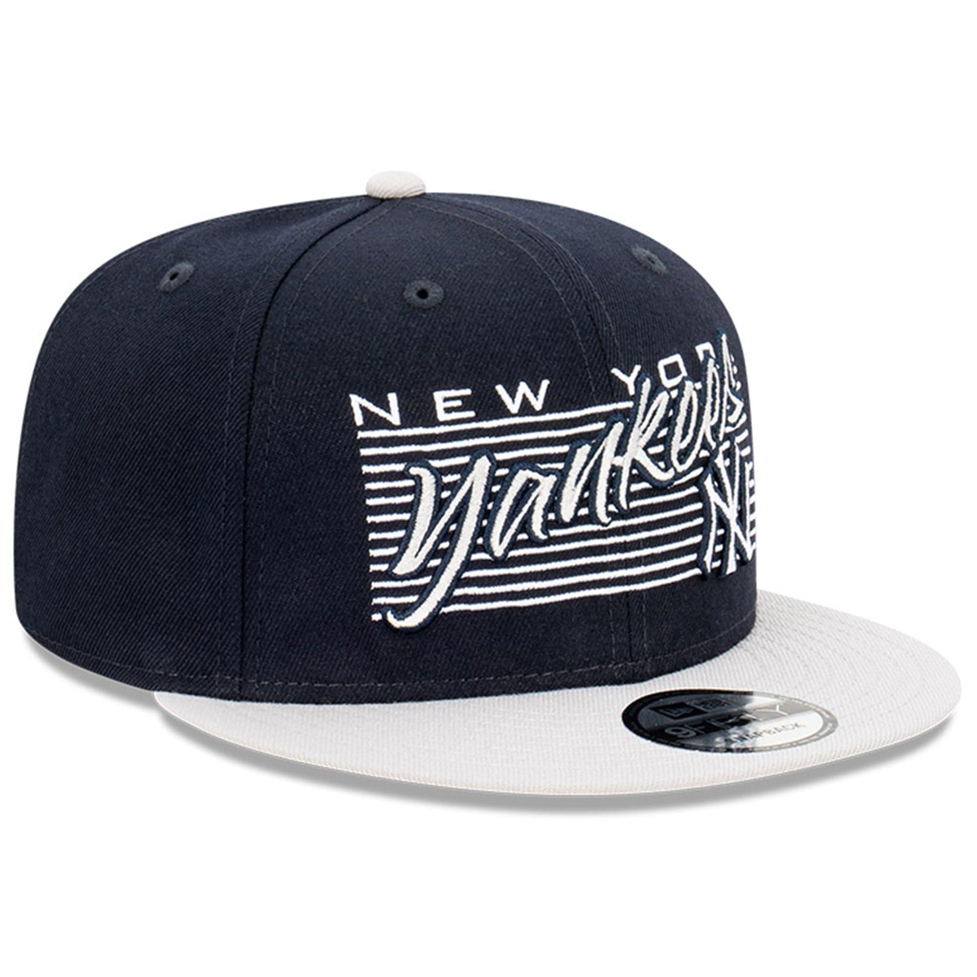 New Era Caps New York Yankees New Era MLB Script Block 9FIFTY Snapback Hat - Navy