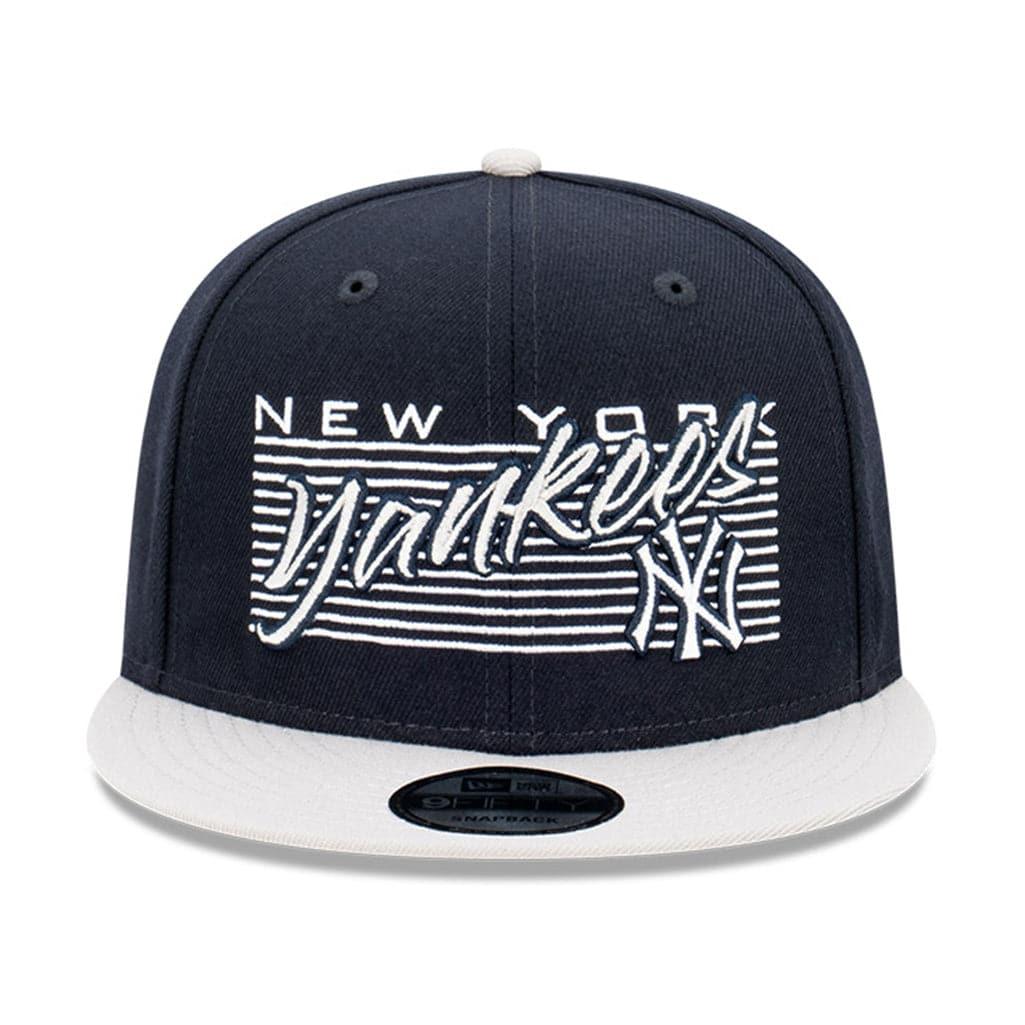 New Era Caps New York Yankees New Era MLB Script Block 9FIFTY Snapback Hat - Navy