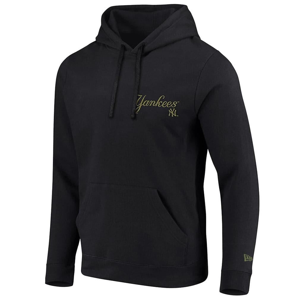 New Era Jumpers New York Yankees New Era MLB Seasonal Script Hoodie Jumper - Black