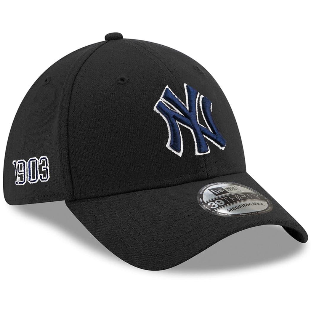 New Era Caps New York Yankees New Era MLB Team Established 39THIRTY Curve Flex Hat - Black