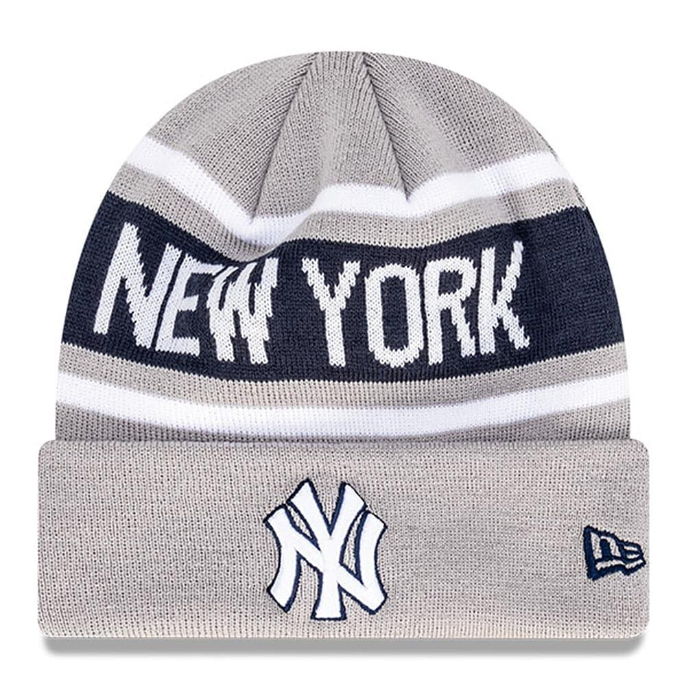 New Era Beanies New York Yankees New Era MLB Team Outline Thin Knit Beanie - Grey