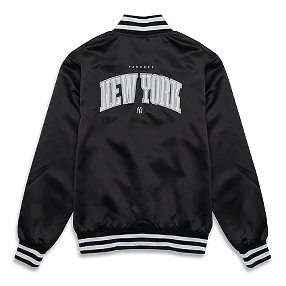 New Era Jackets New York Yankees New Era MLB Team Stencil Satin Button Jacket - Navy