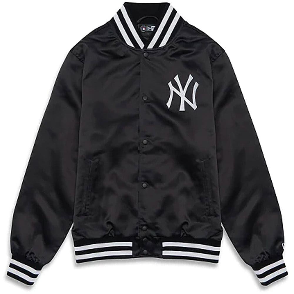 New Era Jackets New York Yankees New Era MLB Team Stencil Satin Button Jacket - Navy
