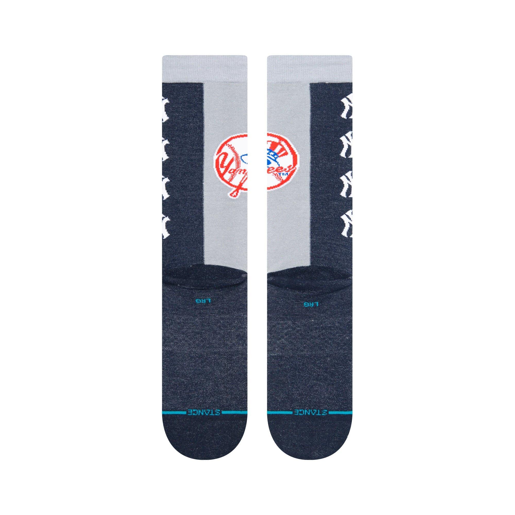Stance Socks Large (9-12 US) New York Yankees Stance MLB Grey Split Crew Socks - Navy