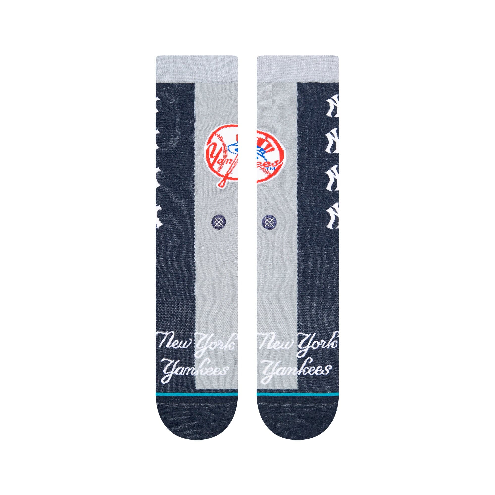 Stance Socks Large (9-12 US) New York Yankees Stance MLB Grey Split Crew Socks - Navy