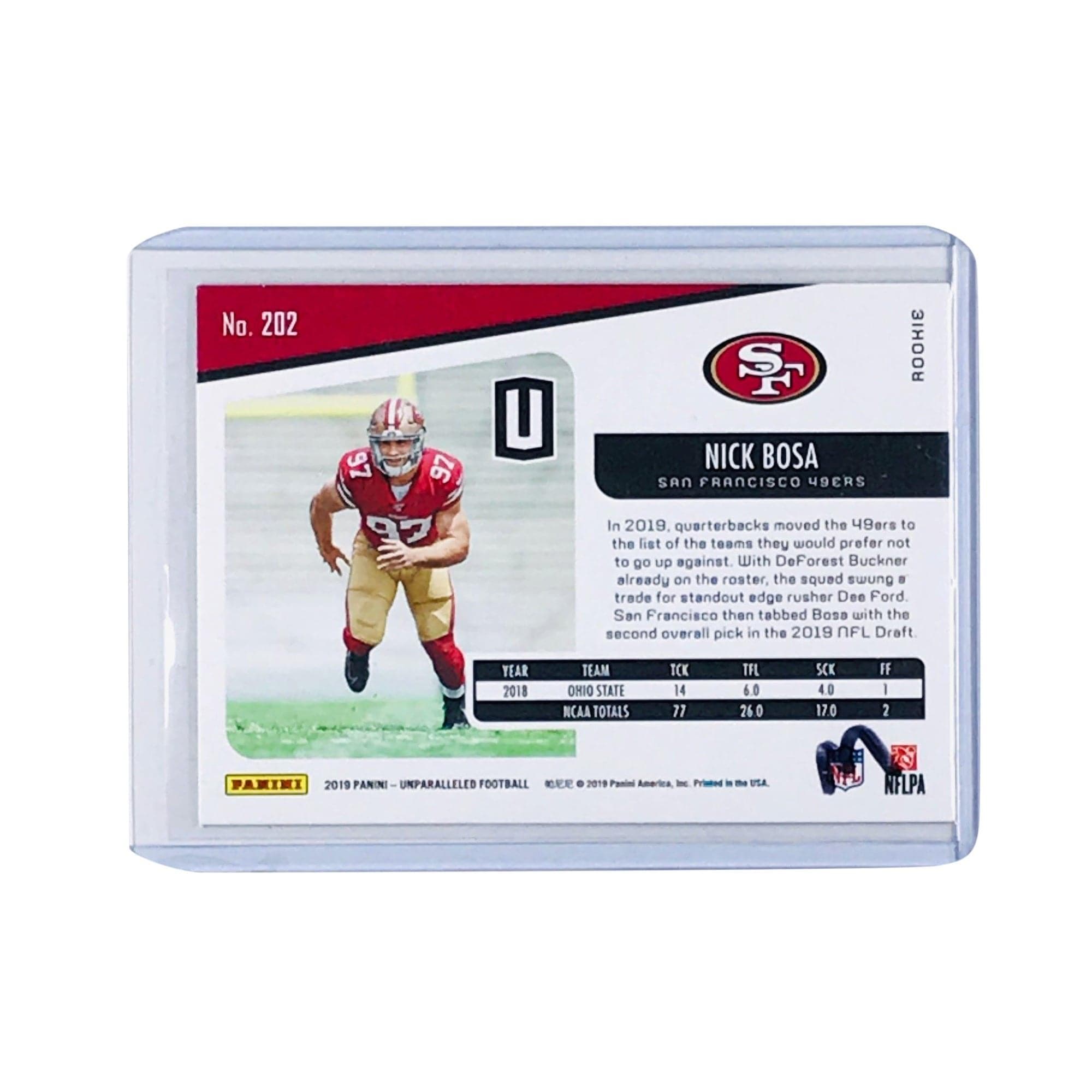 Panini Cards Nick Bosa San Francisco 49ers 2019 Panini Unparalleled NFL Rookie 202 Card
