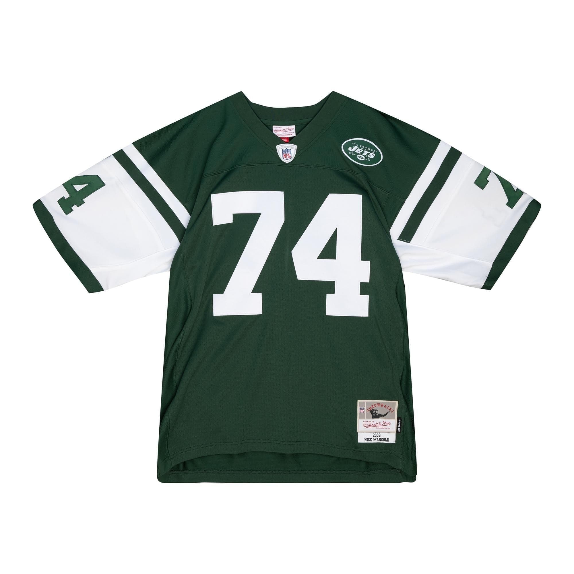 Mitchell And Ness Jerseys Nick Mangold New York Jets 06-07 Mitchell & Ness NFL Throwback Legacy Jersey - Green