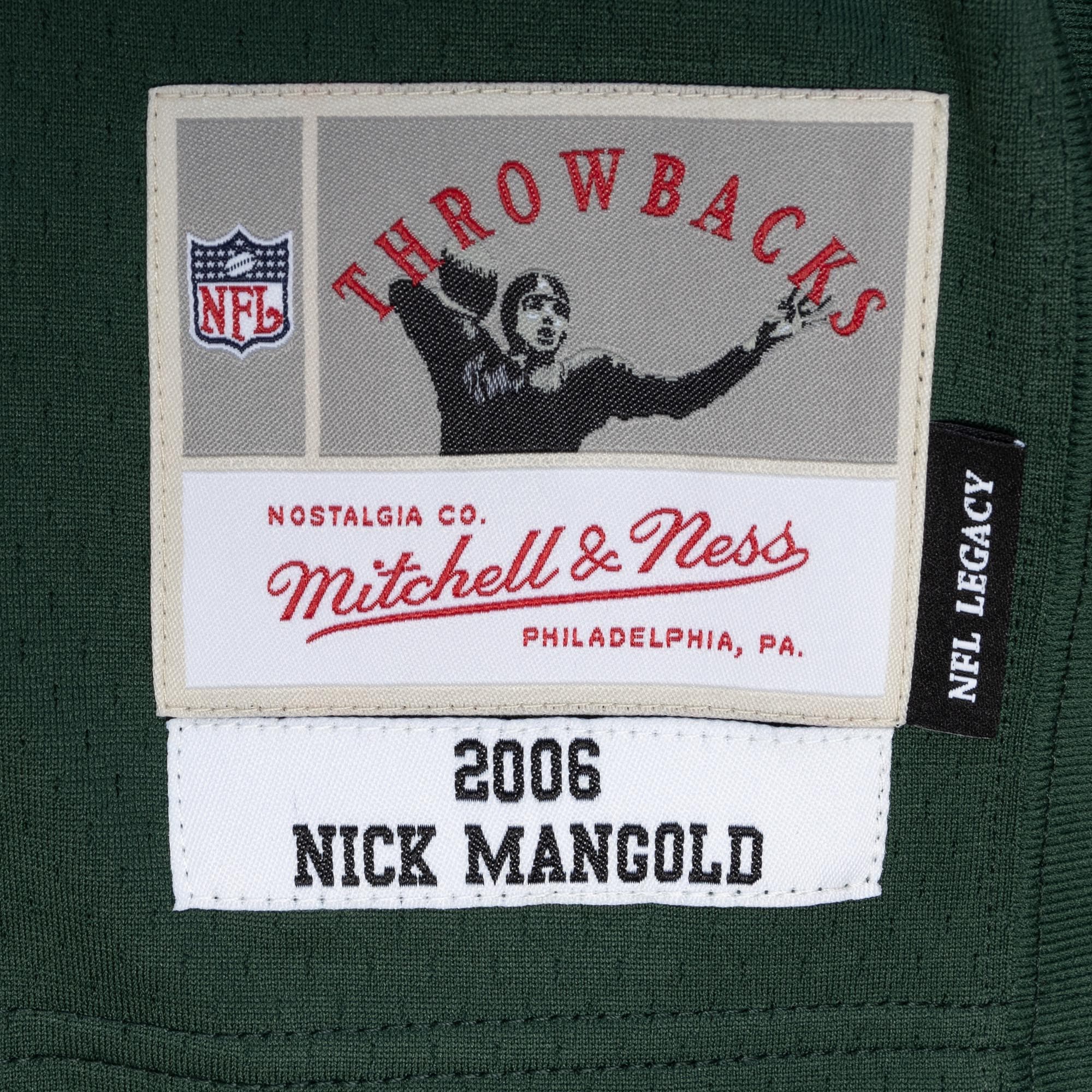 Mitchell And Ness Jerseys Nick Mangold New York Jets 06-07 Mitchell & Ness NFL Throwback Legacy Jersey - Green