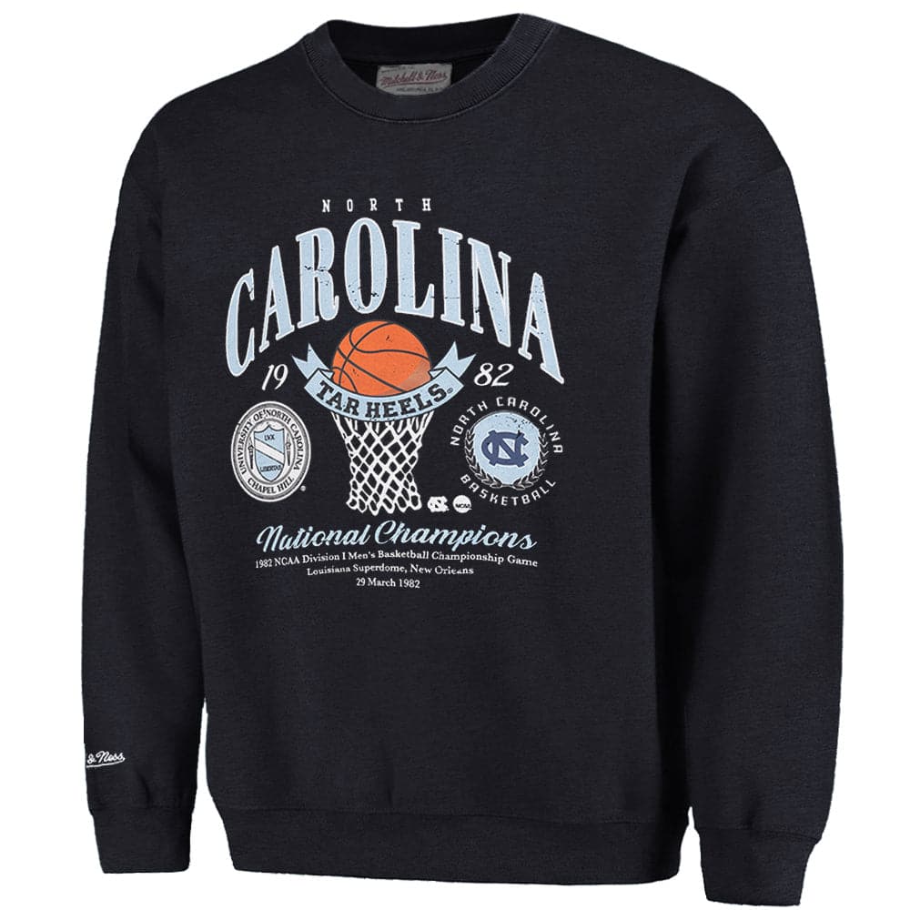 Mitchell And Ness Jumpers North Carolina Tar Heels Mitchell & Ness NCAA 82 Champs Vintage Crew Jumper - Vintage Black
