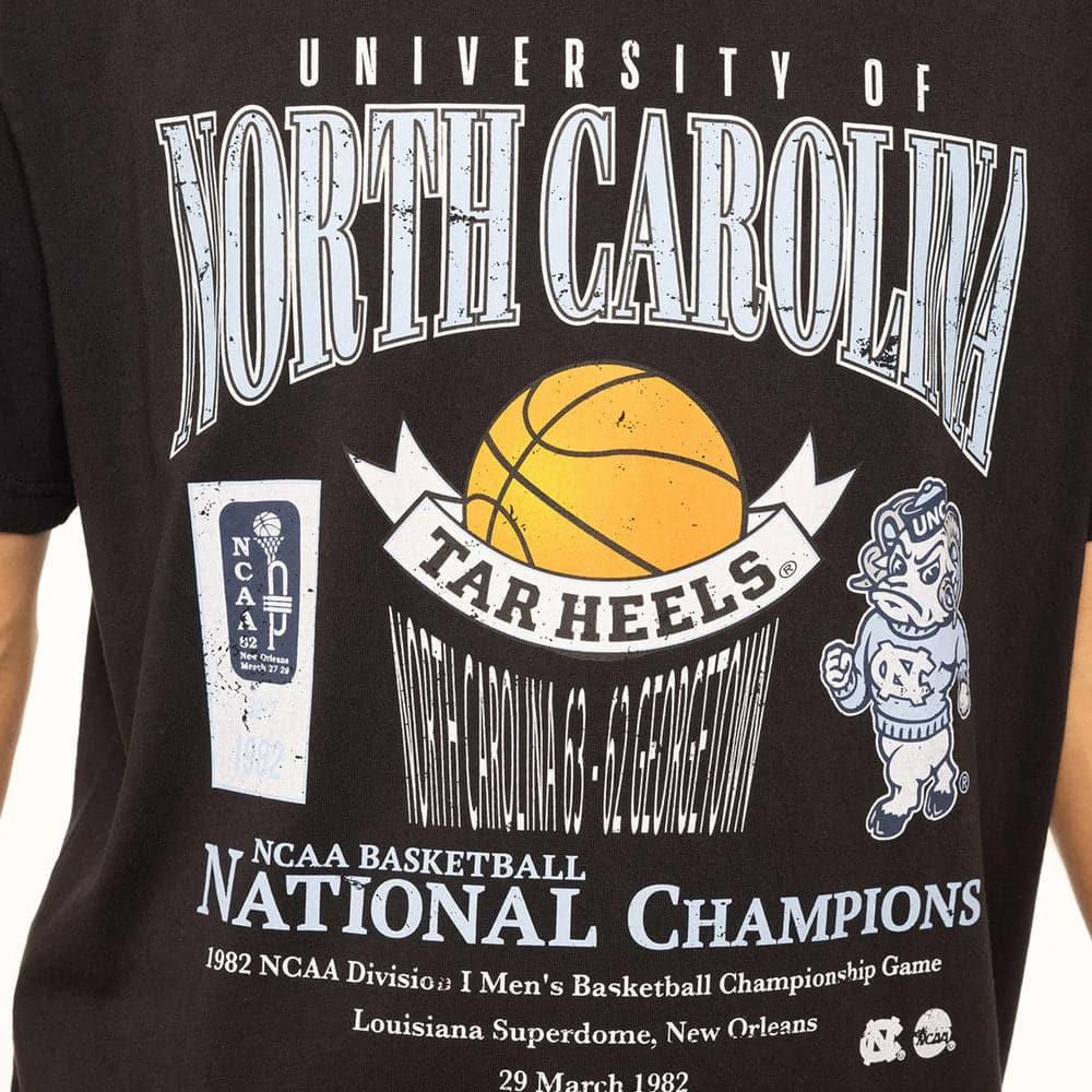 Mitchell And Ness T-Shirts North Carolina Tar Heels Mitchell & Ness NCAA 82 National Champs Vintage T-Shirt - Faded Black
