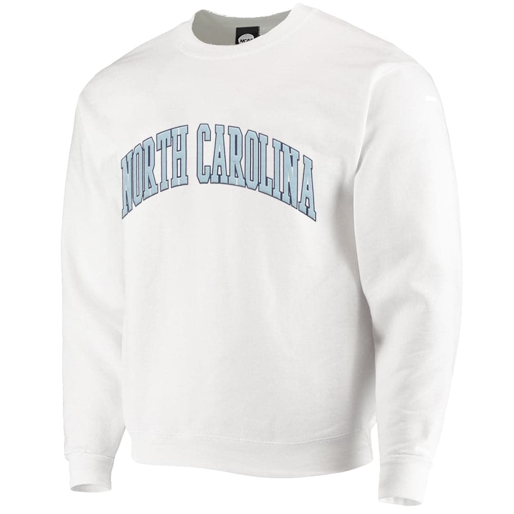 NCAA Branded Jumpers North Carolina Tar Heels NCAA Puff Print Arch Vintage Crew Jumper - Vintage White