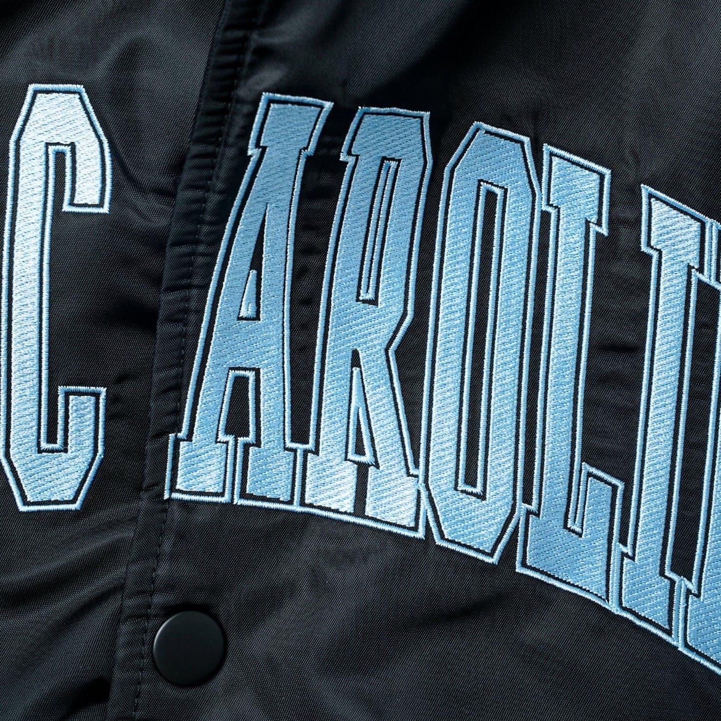 NCAA Branded Jackets North Carolina Tar Heels NCAA Varsity Button Bomber Jacket - Black