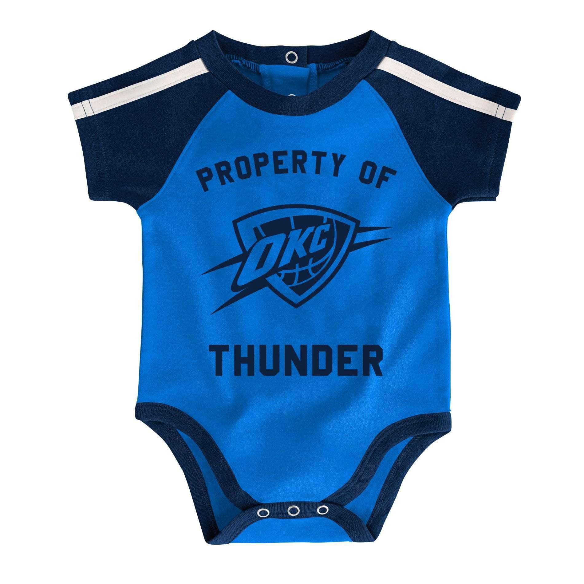 Newborns Oklahoma City Thunder Outerstuff NBA Rebound Creeper Bib & Bootie Set - Navy