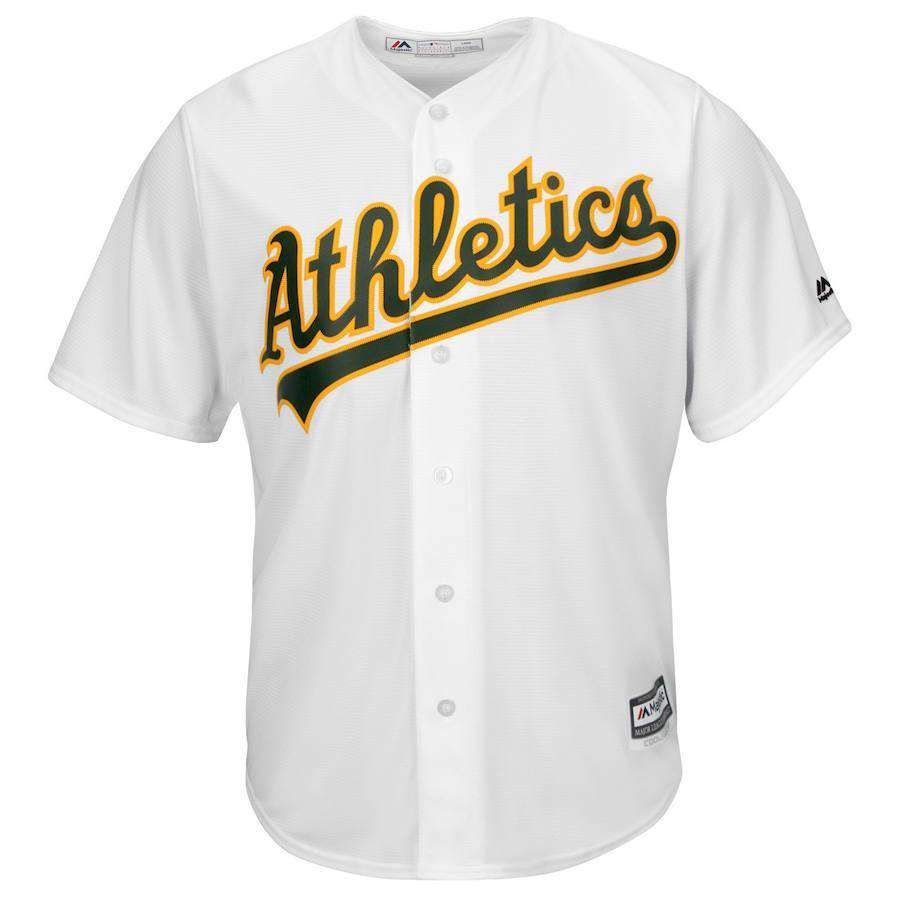 Majestic Athletic Jerseys Oakland Athletics Majestic MLB Cool Base Replica Jersey - White