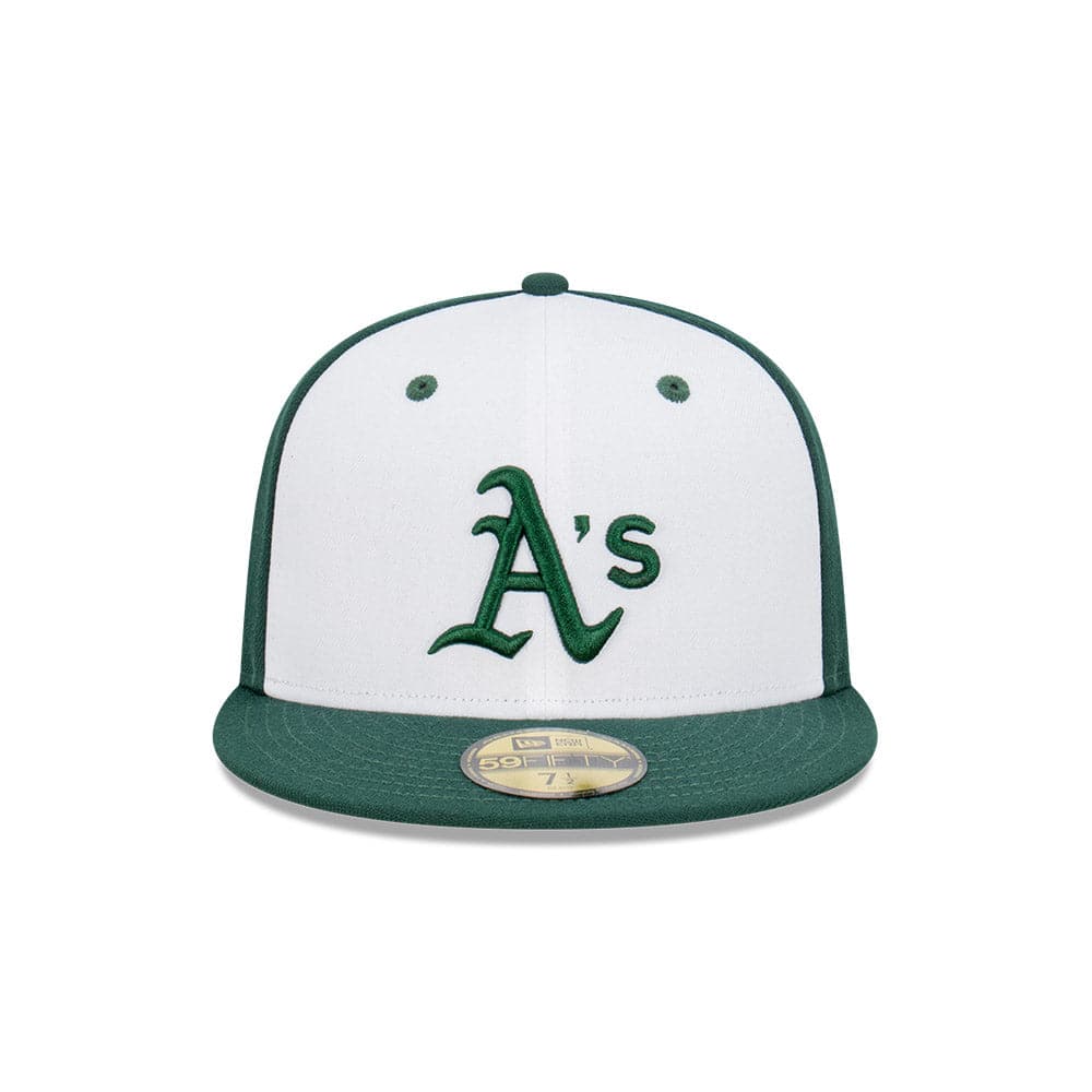 New Era Caps Oakland Athletics New Era MLB Blockout 59FIFTY Fitted Hat - White