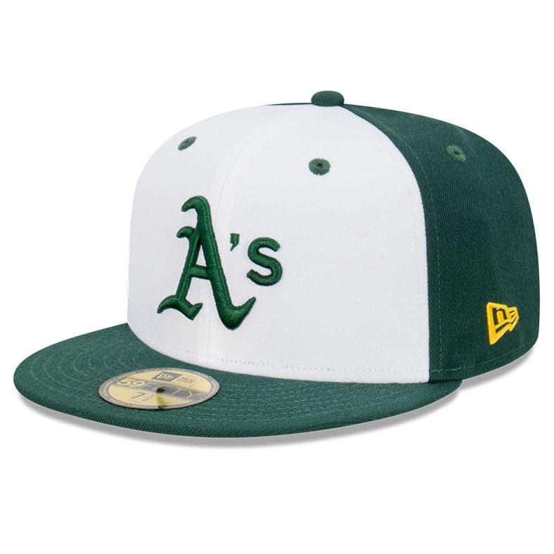 New Era Caps Oakland Athletics New Era MLB Blockout 59FIFTY Fitted Hat - White