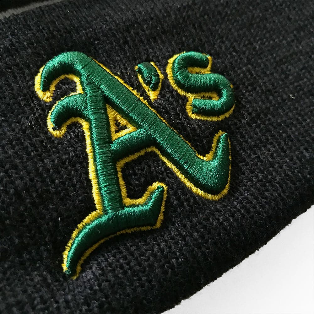 New Era Beanies Oakland Athletics New Era MLB Grey Stripe Knit Beanie - Black