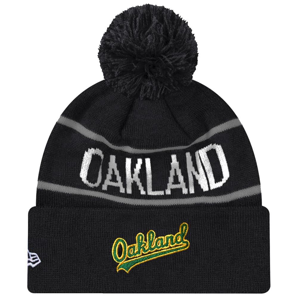 New Era Beanies Oakland Athletics New Era MLB Grey Stripe Knit Beanie - Black