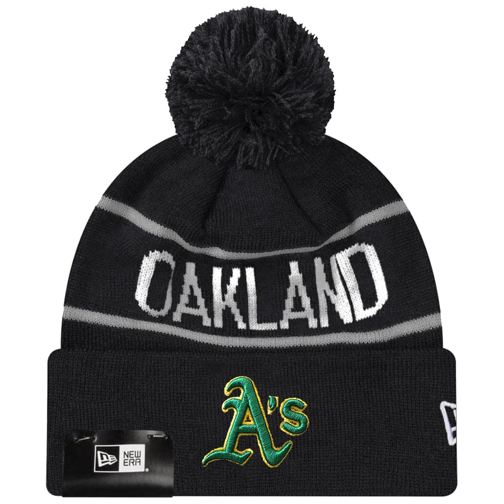 New Era Beanies Oakland Athletics New Era MLB Grey Stripe Knit Beanie - Black