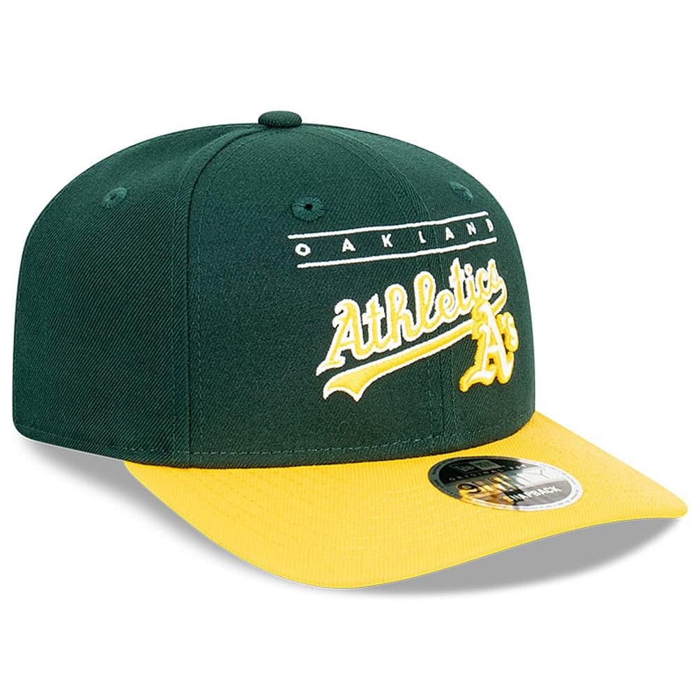 New Era Caps M/L Oakland Athletics New Era MLB Line Script Pre-Curved 9FIFTY OF Snapback Hat - Green