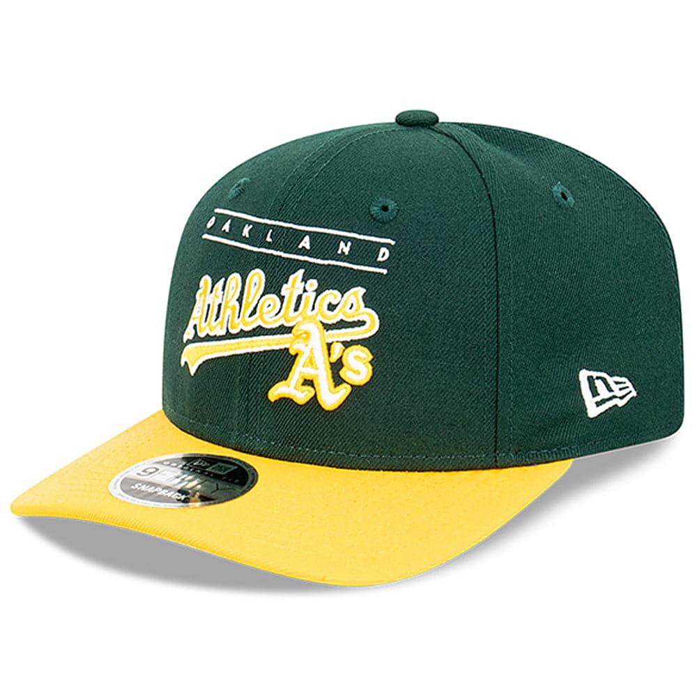 New Era Caps M/L Oakland Athletics New Era MLB Line Script Pre-Curved 9FIFTY OF Snapback Hat - Green