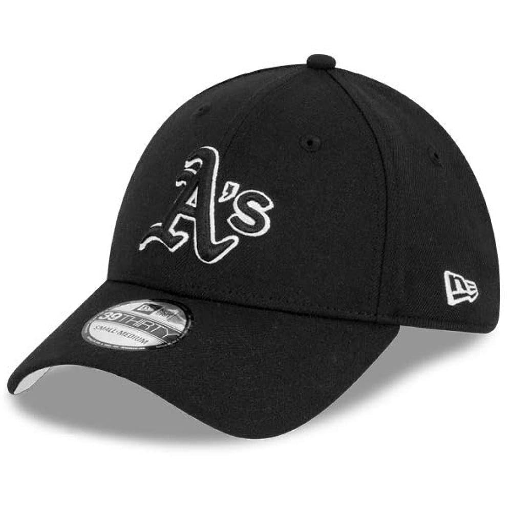 New Era Caps Oakland Athletics New Era MLB Monochrome 39THIRTY Stretch Fit Hat - Black