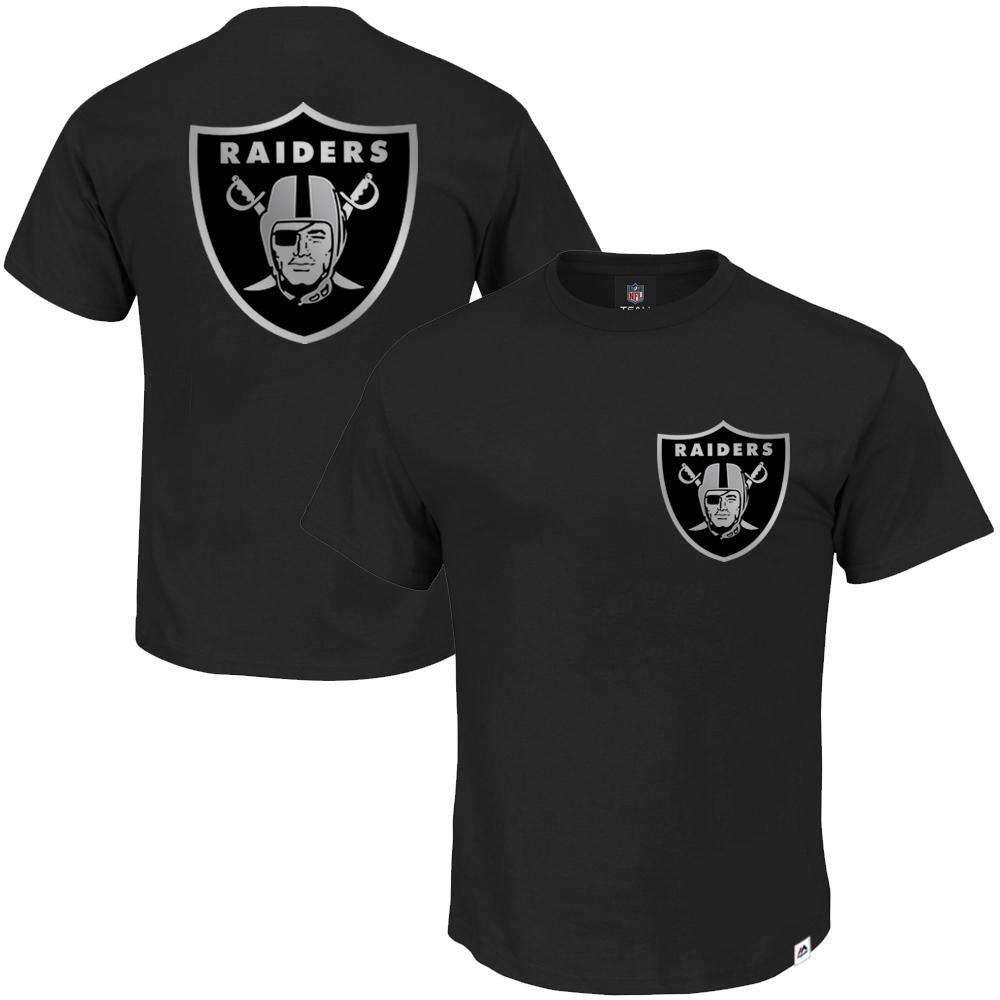 Majestic Athletic T-Shirts Oakland Raiders Majestic NFL Chesney Logo T-Shirt - Black