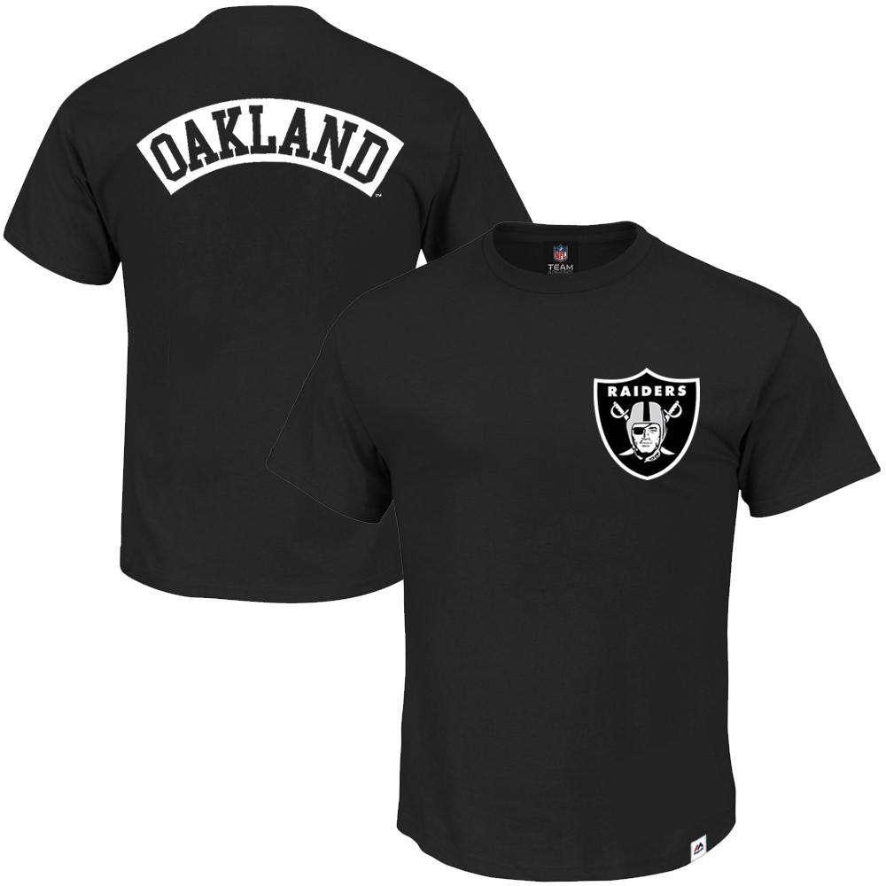 Majestic Athletic T-Shirts Oakland Raiders Majestic NFL Finter T-Shirt - Black