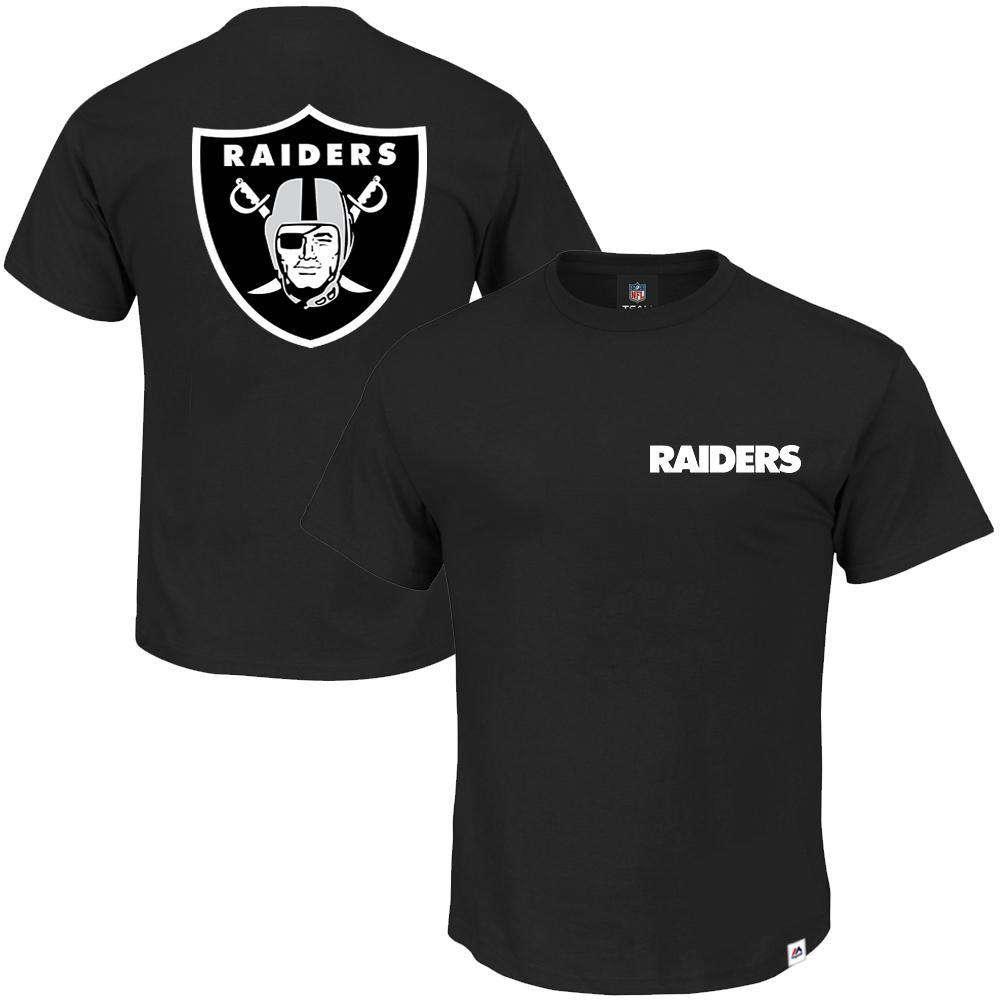 Majestic Athletic T-Shirts Oakland Raiders Majestic NFL Jeaner T-Shirt - Black