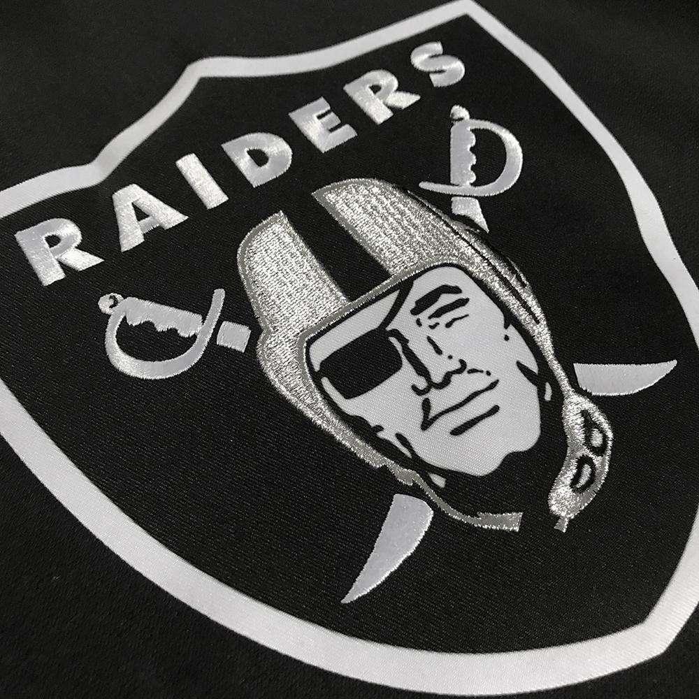 Majestic Athletic Jumpers Oakland Raiders Majestic NFL Tek Patch Hoodie Jumper - Black