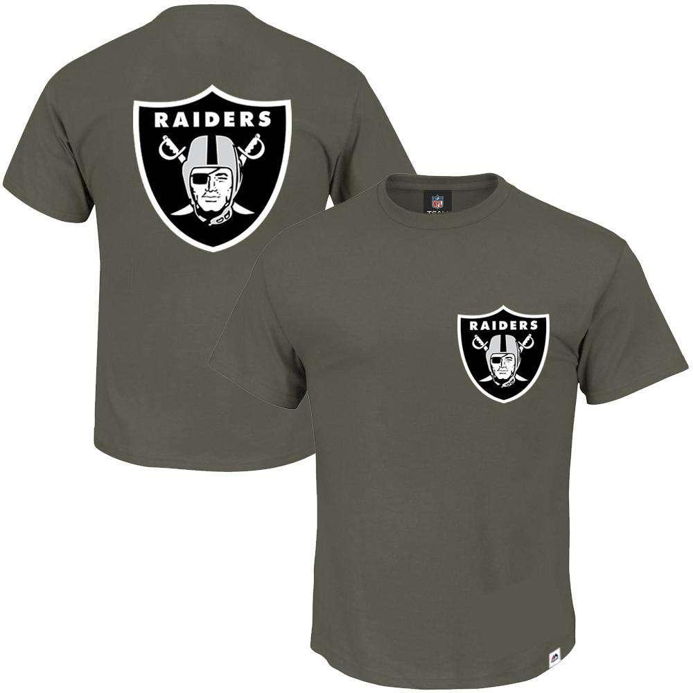 Majestic Athletic T-Shirts Oakland Raiders Majestic NFL Turner T-Shirt - Olive