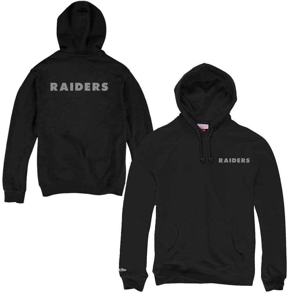Mitchell And Ness Jumpers Oakland Raiders Mitchell & Ness NFL Pocket Wordmark Hoodie Jumper - Black