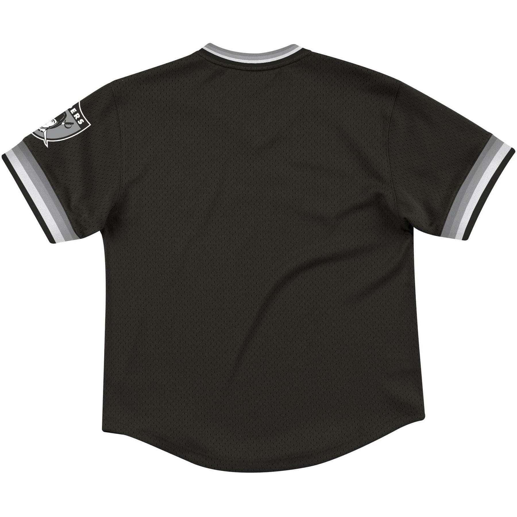 Mitchell And Ness T-Shirts Oakland Raiders Mitchell & Ness NFL Special Script Mesh V-Neck - Black