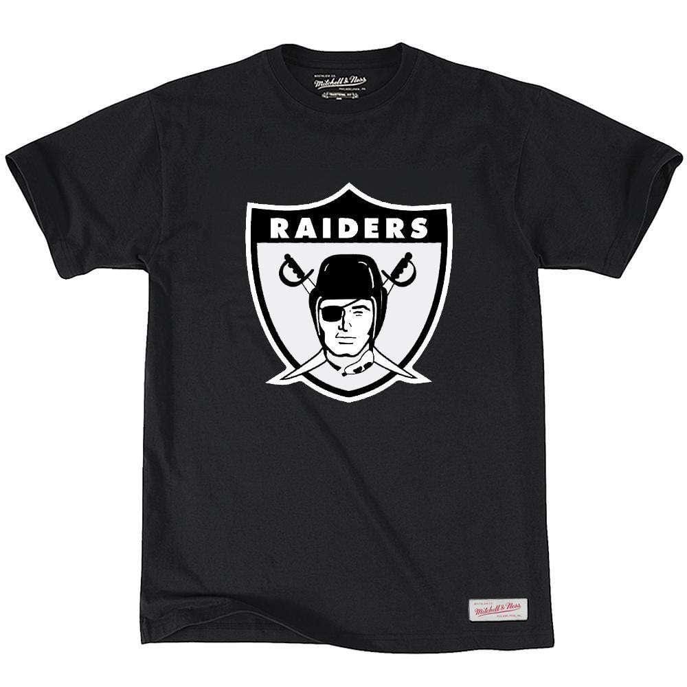 Mitchell And Ness T-Shirts Oakland Raiders Mitchell & Ness NFL Throwback Logo T-Shirt - Black