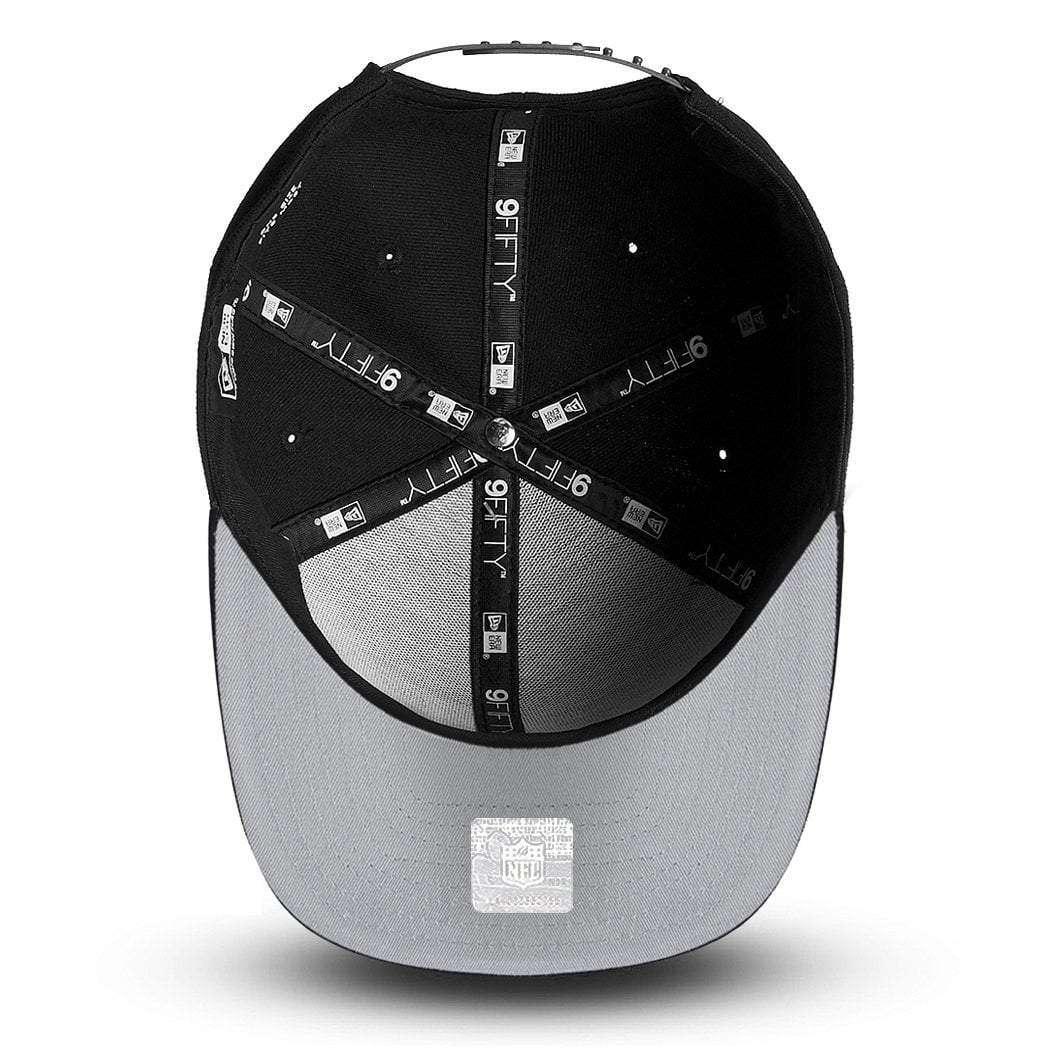 New Era Caps Oakland Raiders New Era NFL Black & White Script Pre-Curved OF 9FIFTY Snapback Hat