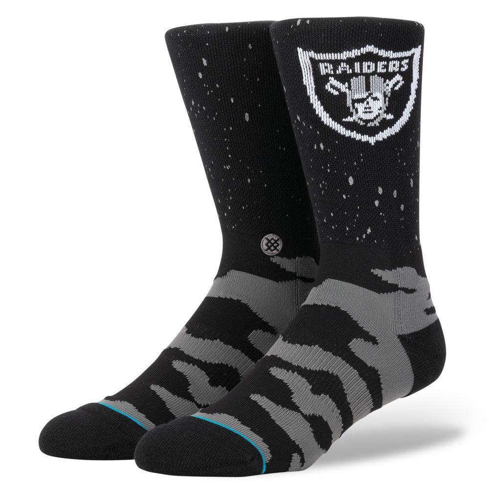 Stance Socks Large (9-12 US) Oakland Raiders Stance NFL Reflective Crew Socks - Black