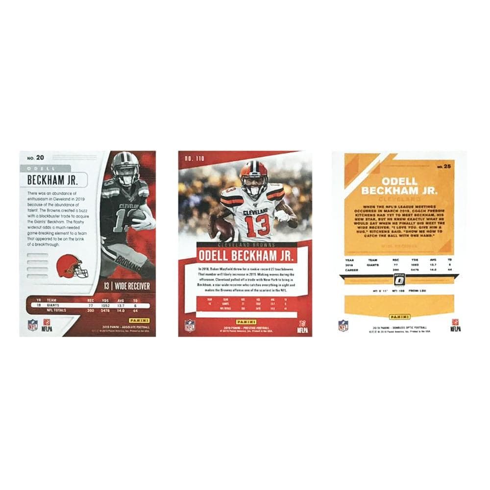 Panini Cards Odell Beckham Jr. Cleveland Browns Panini NFL 3 Base Card Set